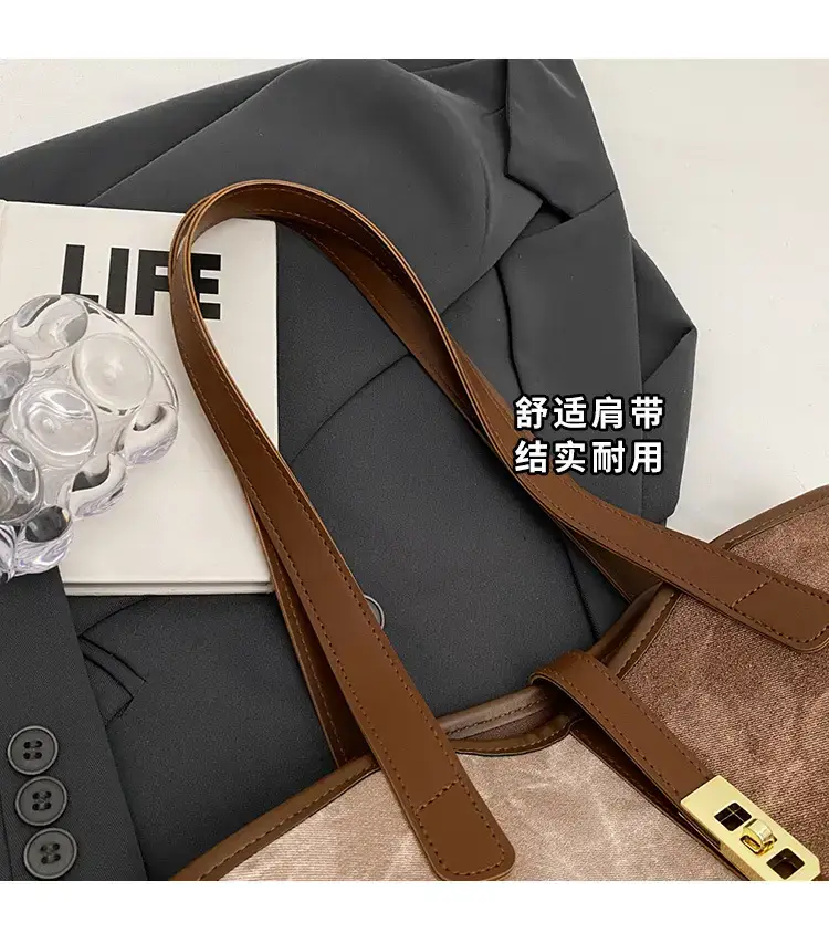 2023 New Light Luxury Tote Bag Women Large Capacity Autumn Winter Commute — feature 3