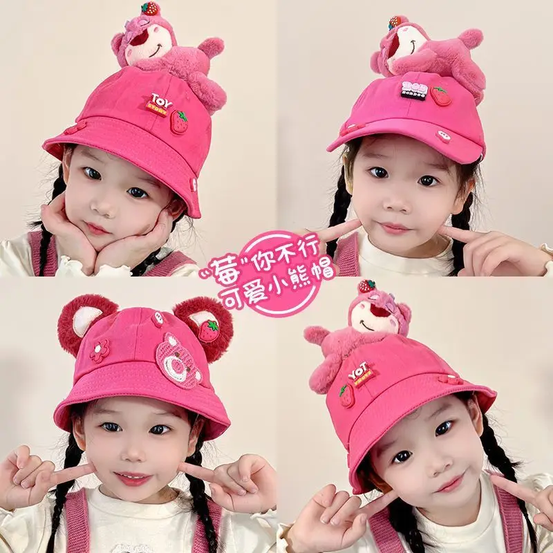 Girls Bear Fisherman Hat Sun Hat Autumn Knitted Wool