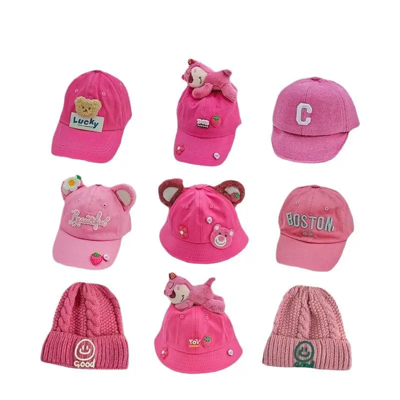 Girls Bear Fisherman Hat Sun Hat Autumn Knitted Wool