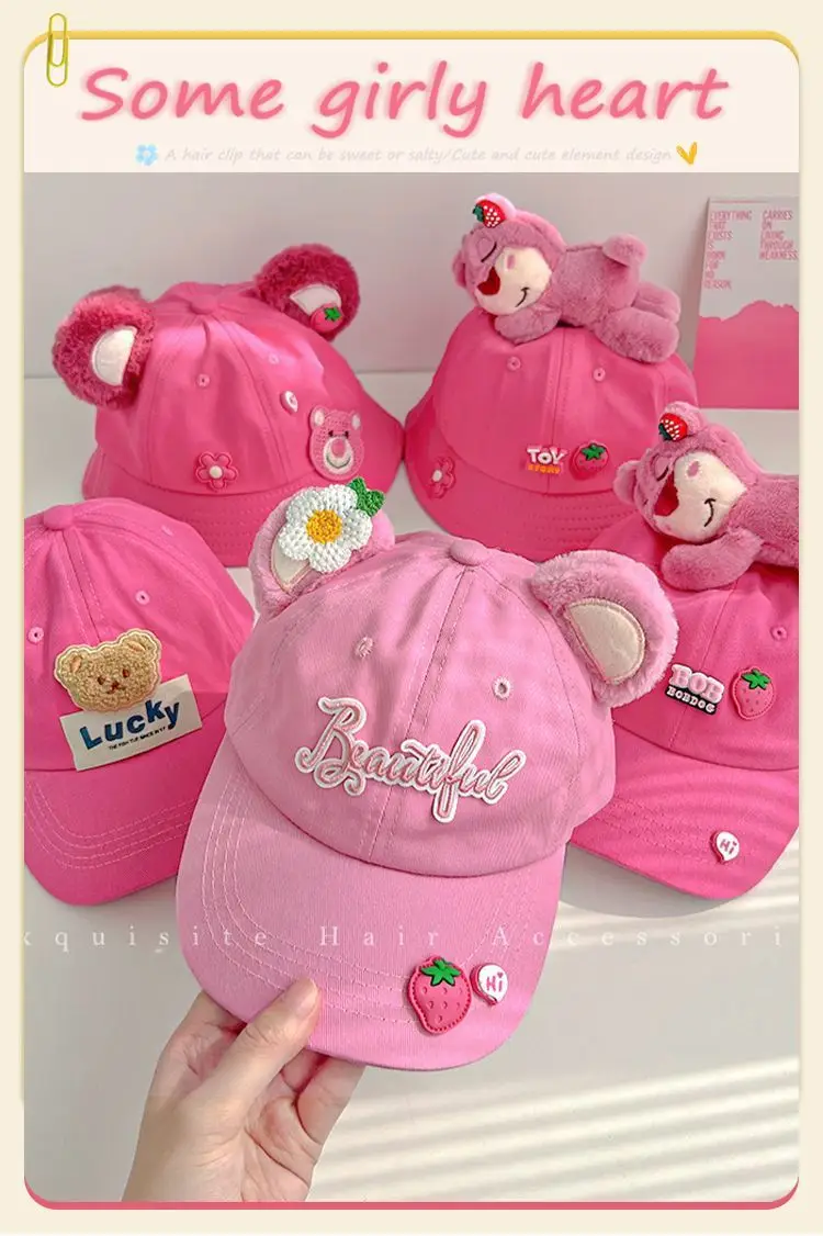 Girls Bear Fisherman Hat Sun Hat Autumn Knitted Wool — feature 18