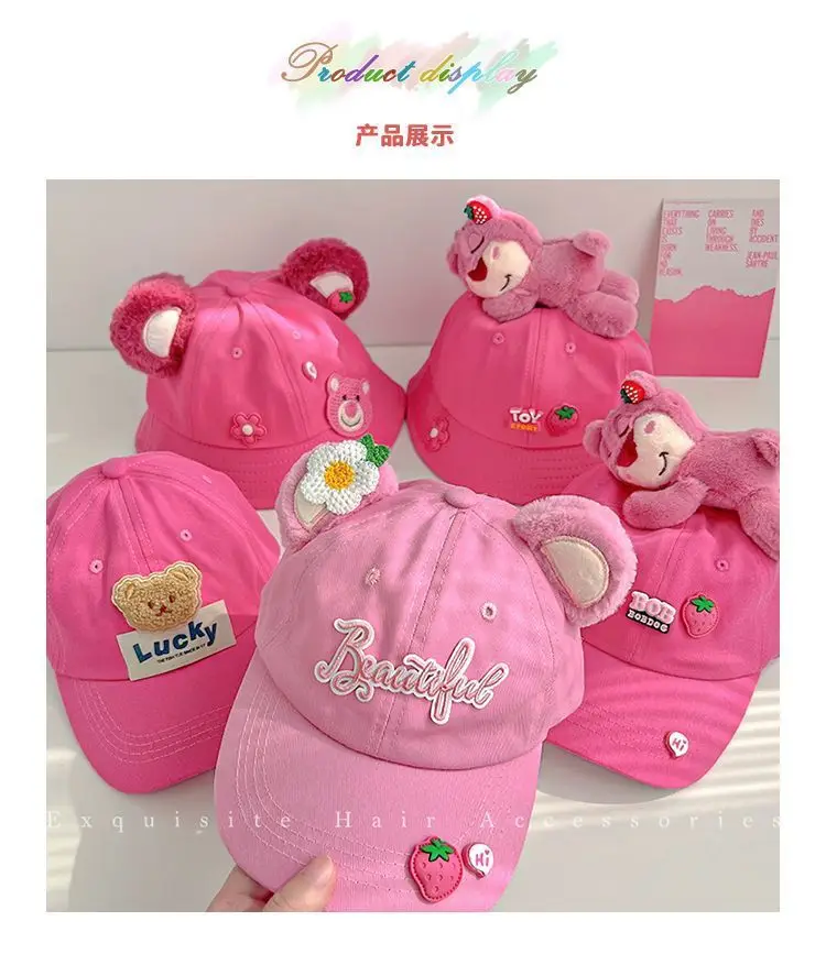 Girls Bear Fisherman Hat Sun Hat Autumn Knitted Wool — feature 24