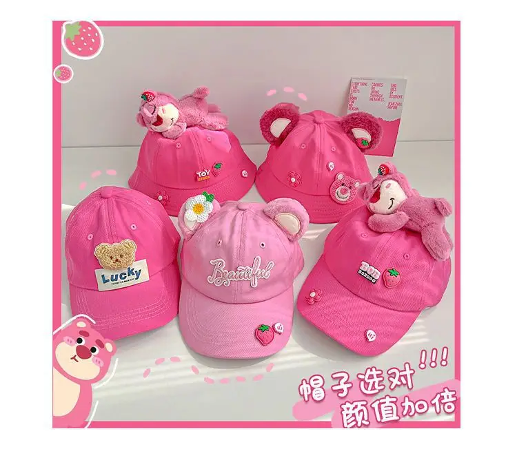 Girls Bear Fisherman Hat Sun Hat Autumn Knitted Wool — feature 25
