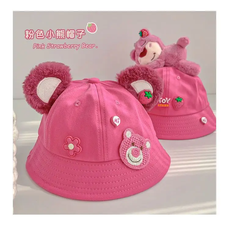 Girls Bear Fisherman Hat Sun Hat Autumn Knitted Wool — feature 26