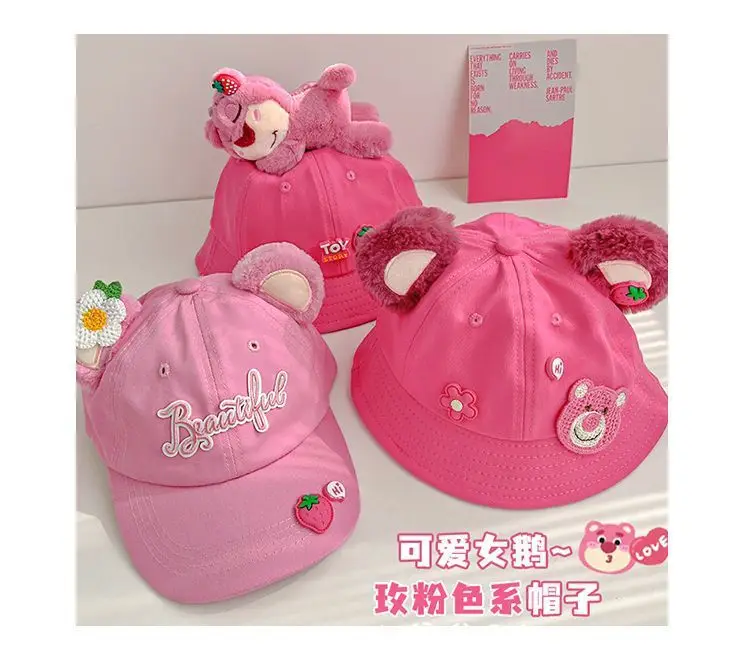 Girls Bear Fisherman Hat Sun Hat Autumn Knitted Wool — feature 27