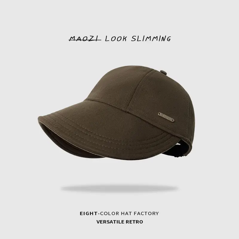 Woolen Wide Brim Duckbill Cap for Women - Image 13