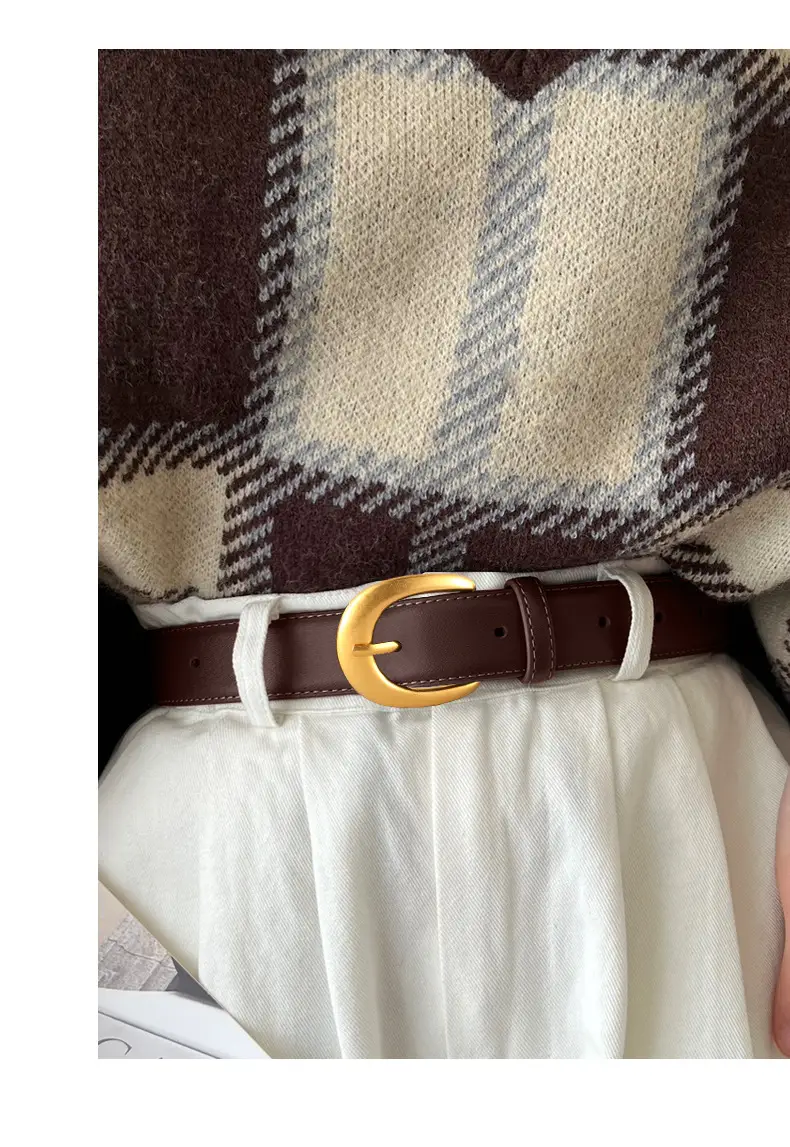 Women Genuine Leather Belt with Gold Buckle 2025 Winter — feature 30