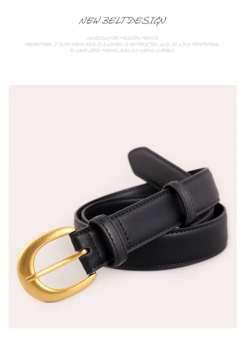 Women Genuine Leather Belt with Gold Buckle 2025 Winter — feature 38