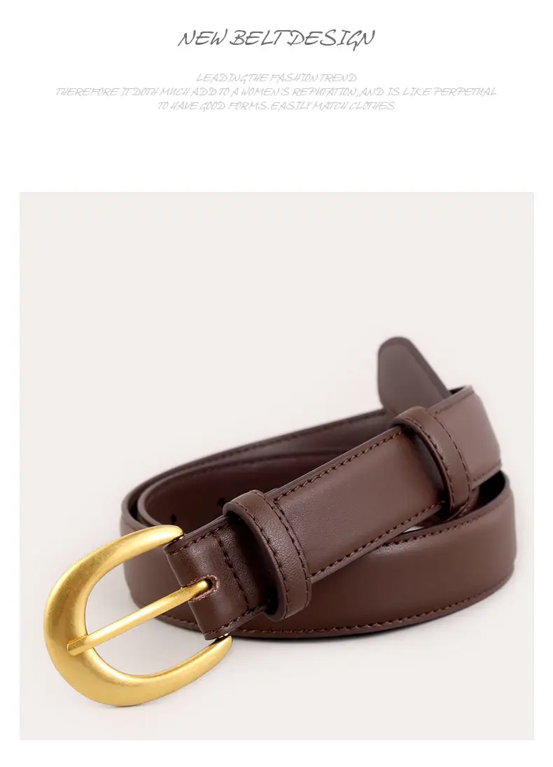 Women Genuine Leather Belt with Gold Buckle 2025 Winter — feature 40