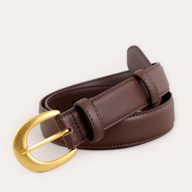 Women Genuine Leather Belt with Gold Buckle 2025 Winter - Image 3