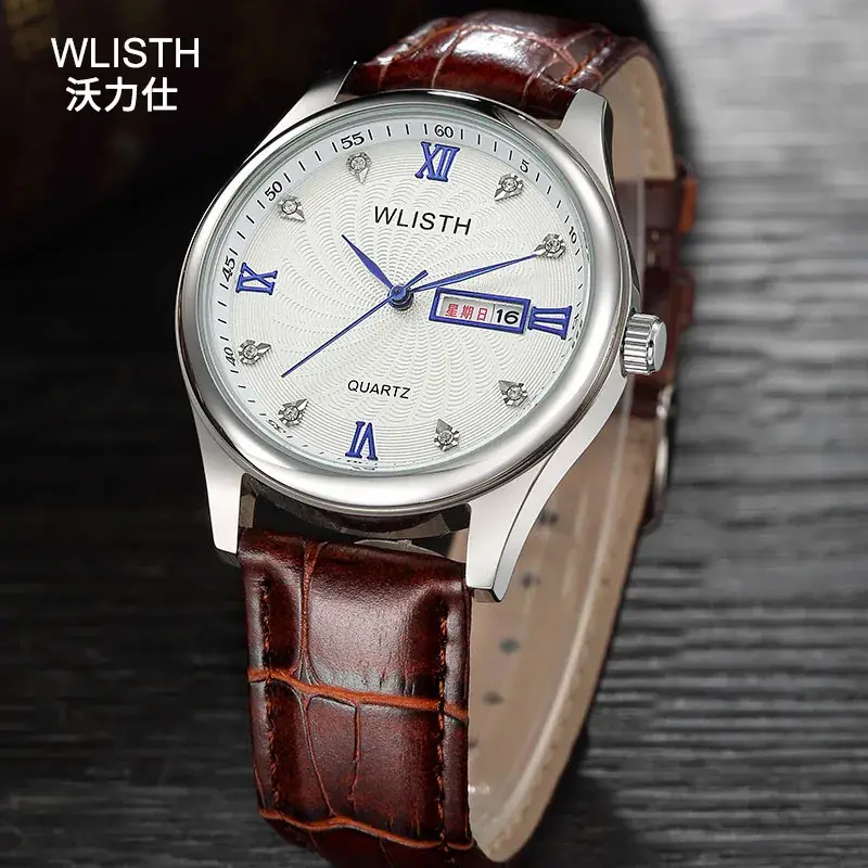 Men's Stainless Steel Quartz Watch with Double Calendar - Image 7