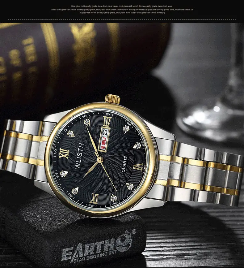 Men's Stainless Steel Quartz Watch with Double Calendar — feature 10