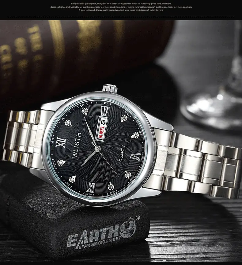 Men's Stainless Steel Quartz Watch with Double Calendar — feature 14