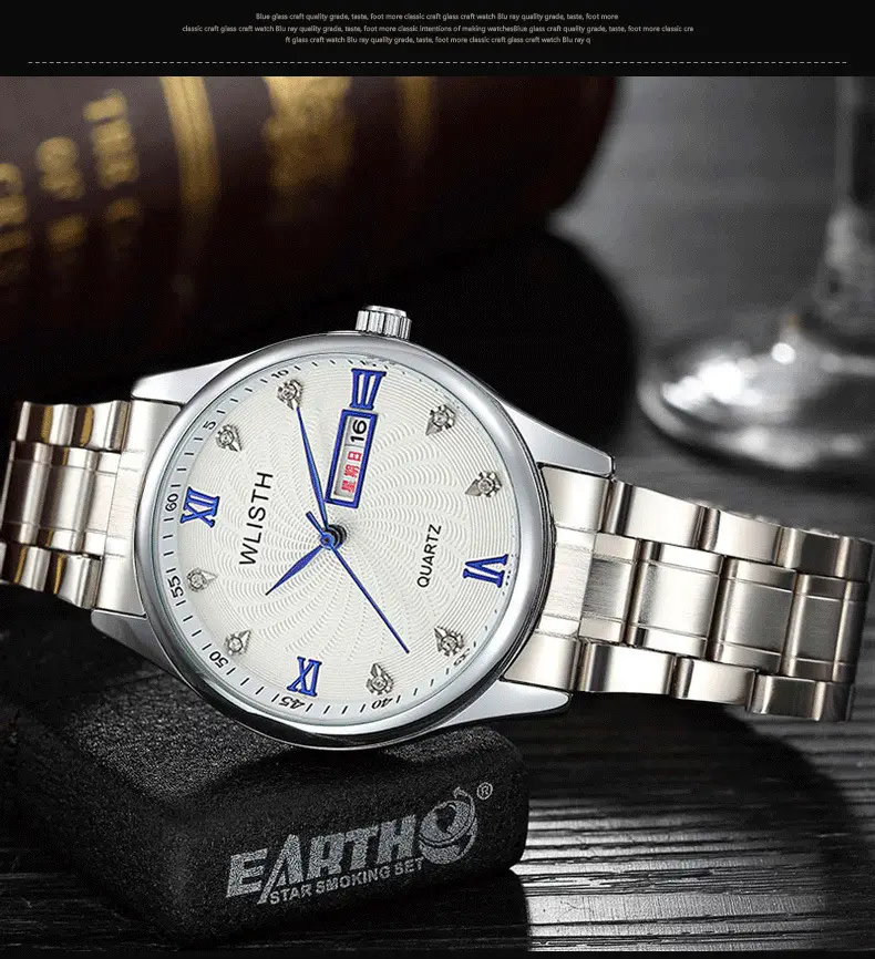Men's Stainless Steel Quartz Watch with Double Calendar — feature 16