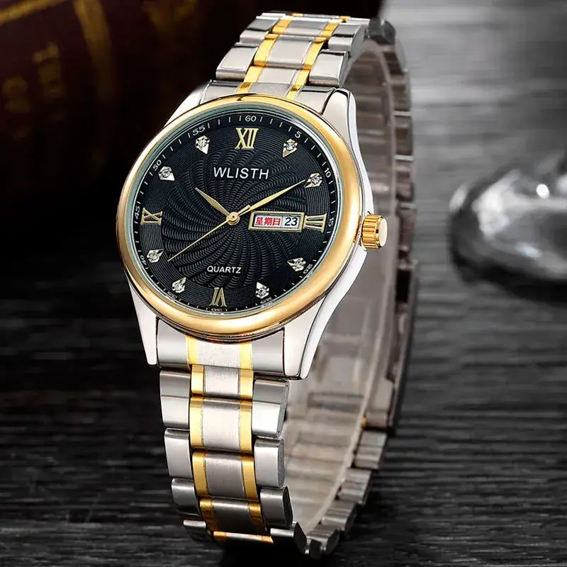 Men's Stainless Steel Quartz Watch with Double Calendar - Image 6