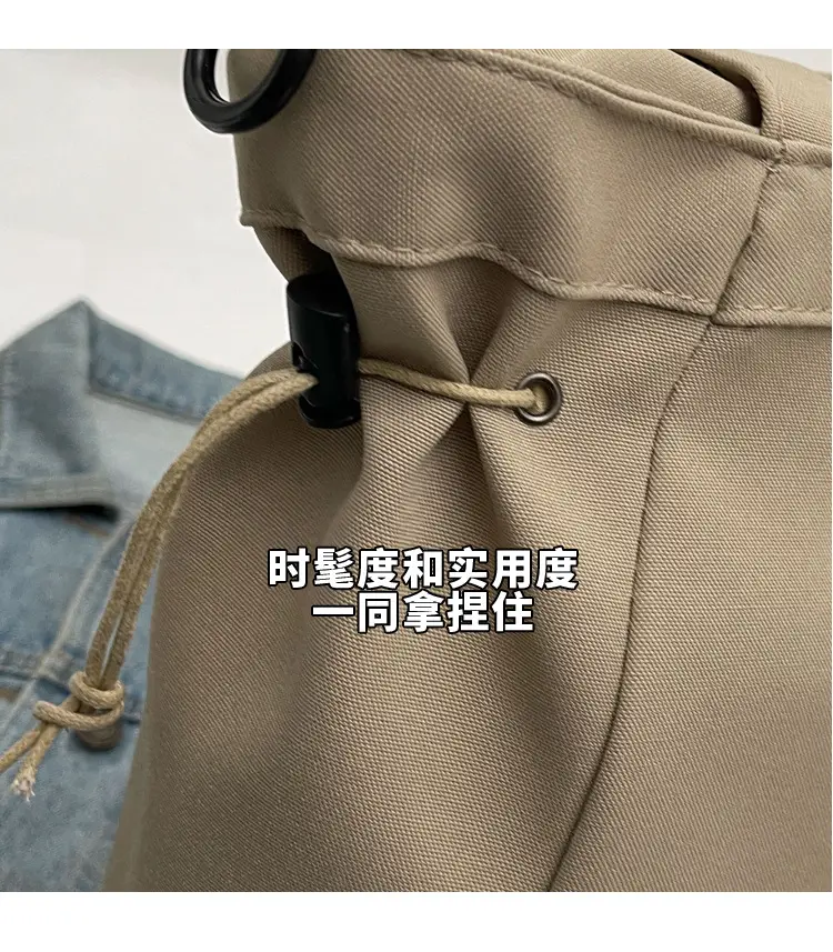 Beige Canvas Shoulder Bag Large Capacity 2026 — feature 13