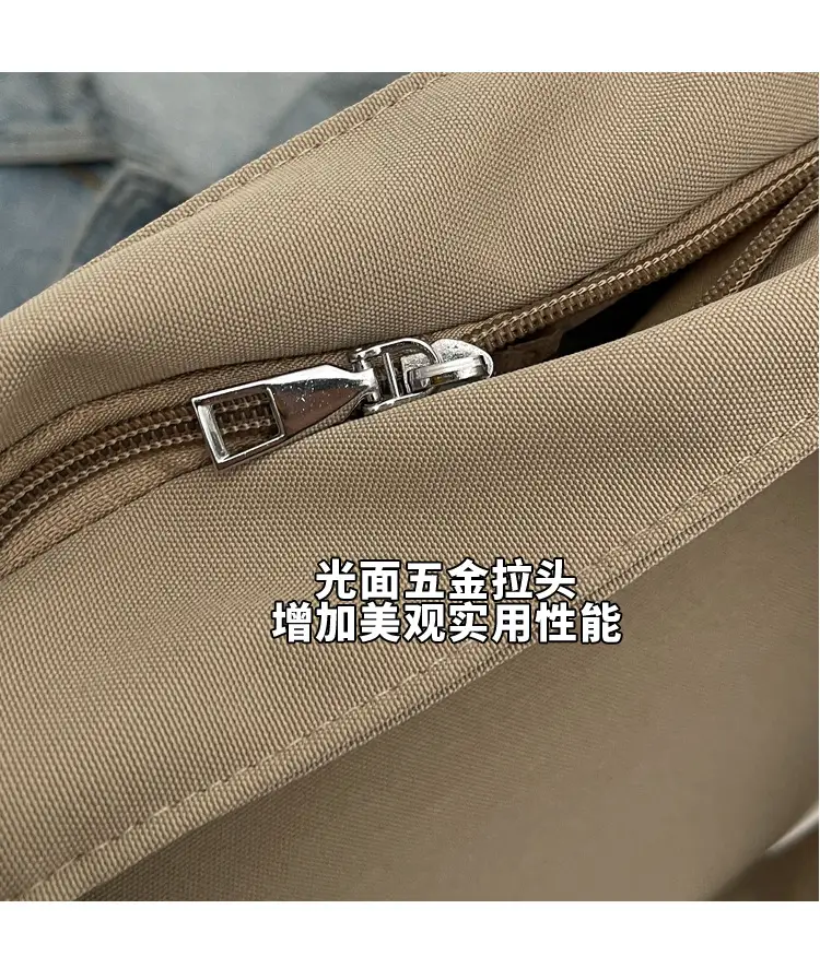 Beige Canvas Shoulder Bag Large Capacity 2026 — feature 16