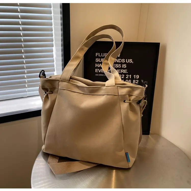 Beige Canvas Shoulder Bag Large Capacity 2026 — feature 20