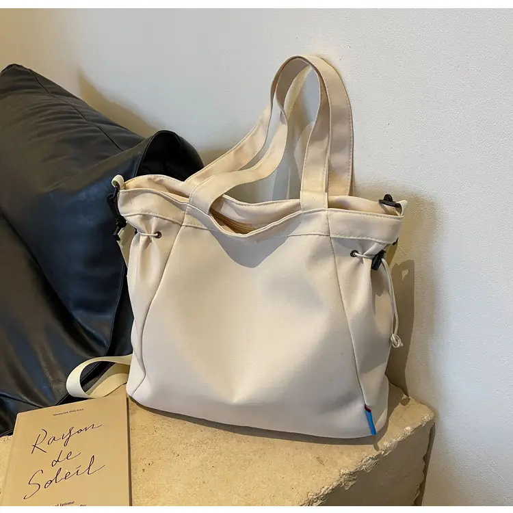 Beige Canvas Shoulder Bag Large Capacity 2026 — feature 22