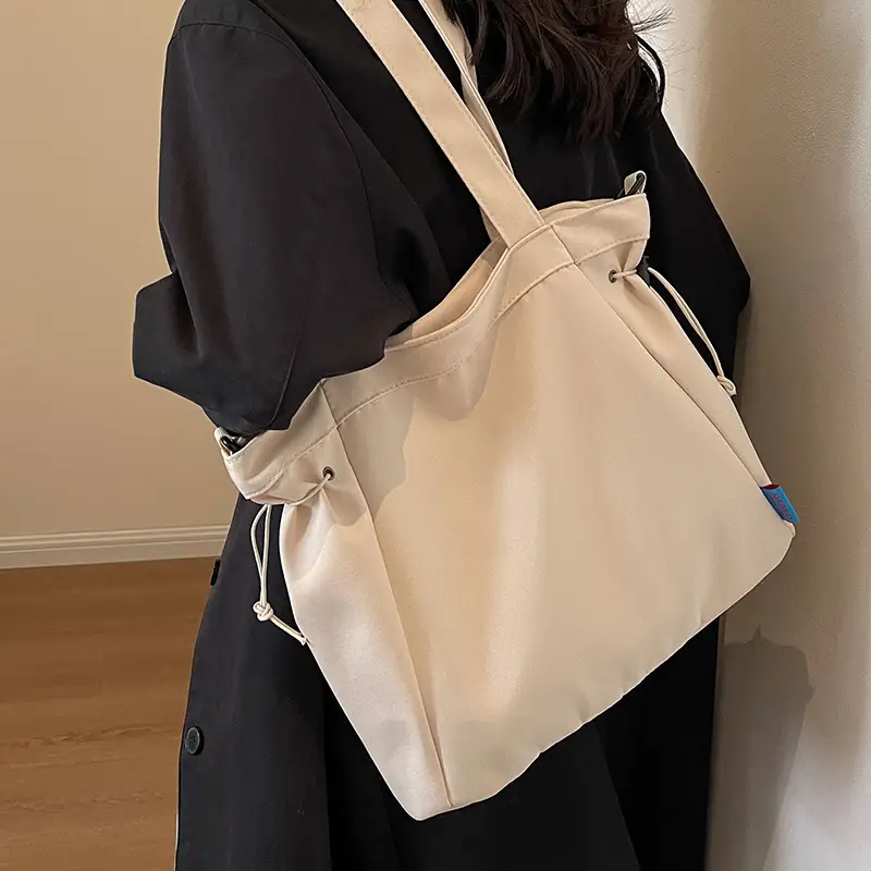 Women Canvas Shoulder Messenger Bag Beige 2023 - Image 5