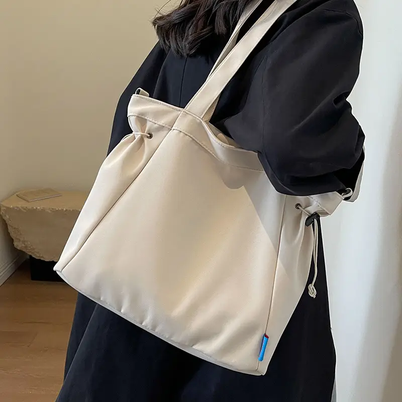Women Canvas Shoulder Messenger Bag Beige 2023 - Image 6