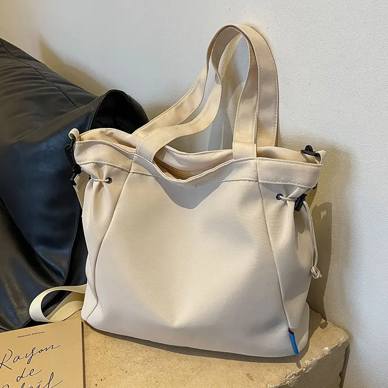 Women Canvas Shoulder Messenger Bag Beige 2023 - Image 2