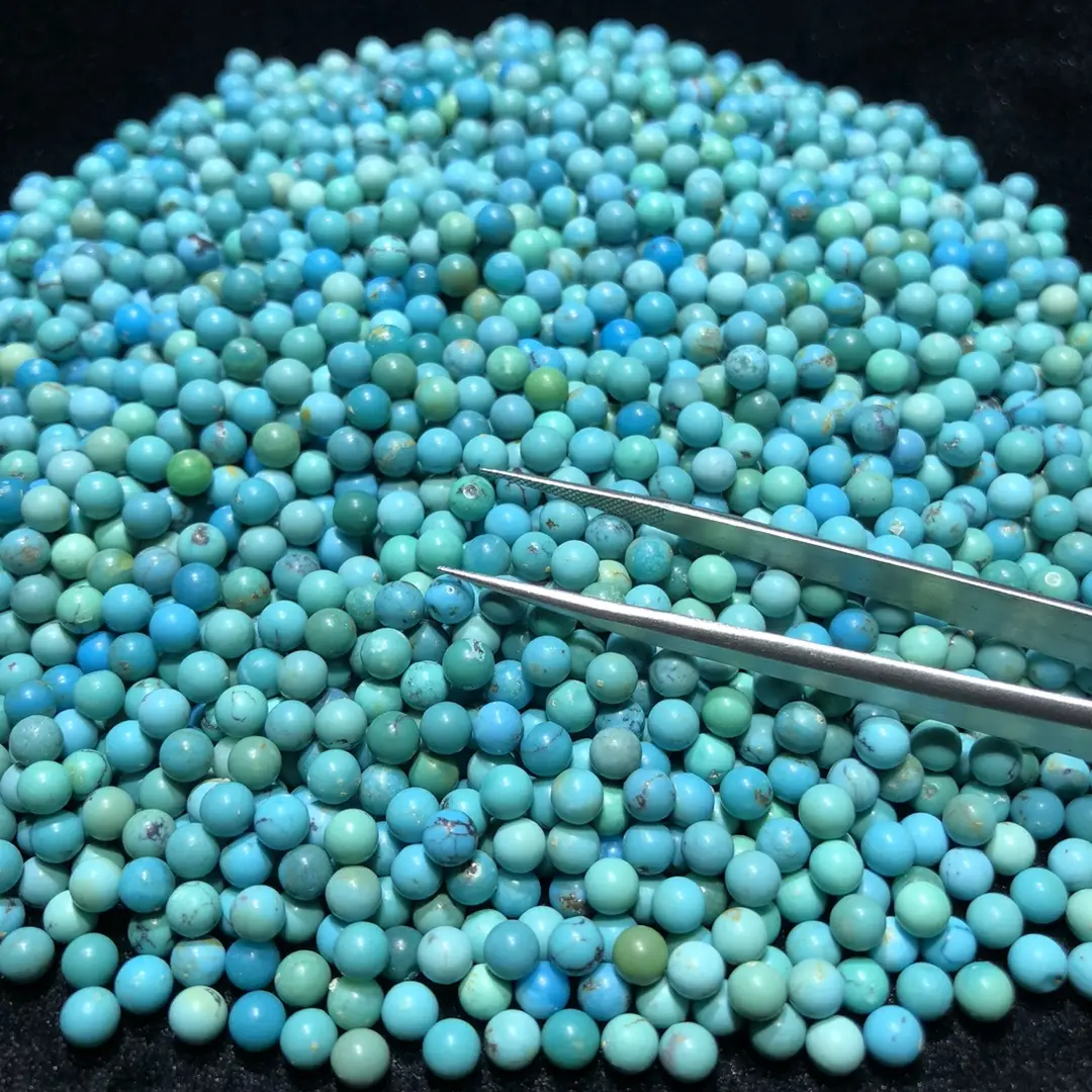 Natural Turquoise Pearlescent Beads Jewelry Set