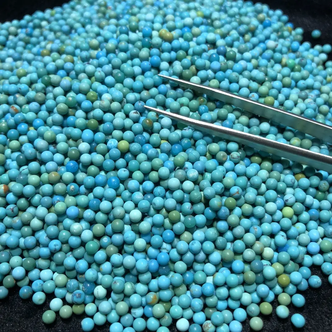 Natural Turquoise Pearlescent Beads Jewelry Set
