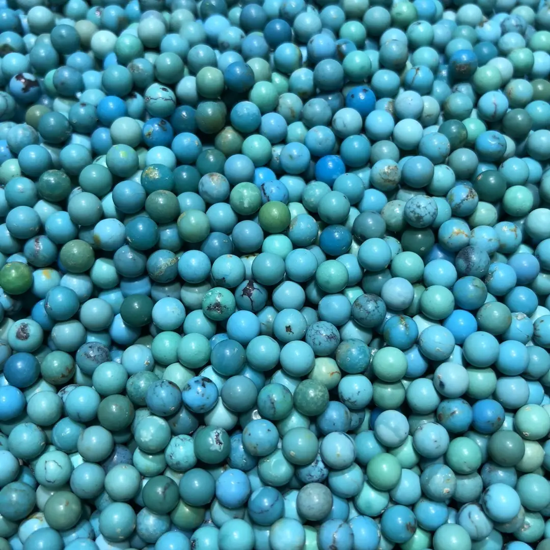 Natural Turquoise Pearlescent Beads Jewelry Set