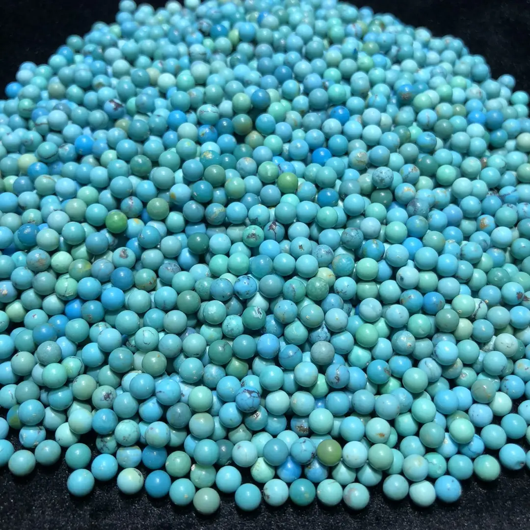 Natural Turquoise Pearlescent Beads Jewelry Set