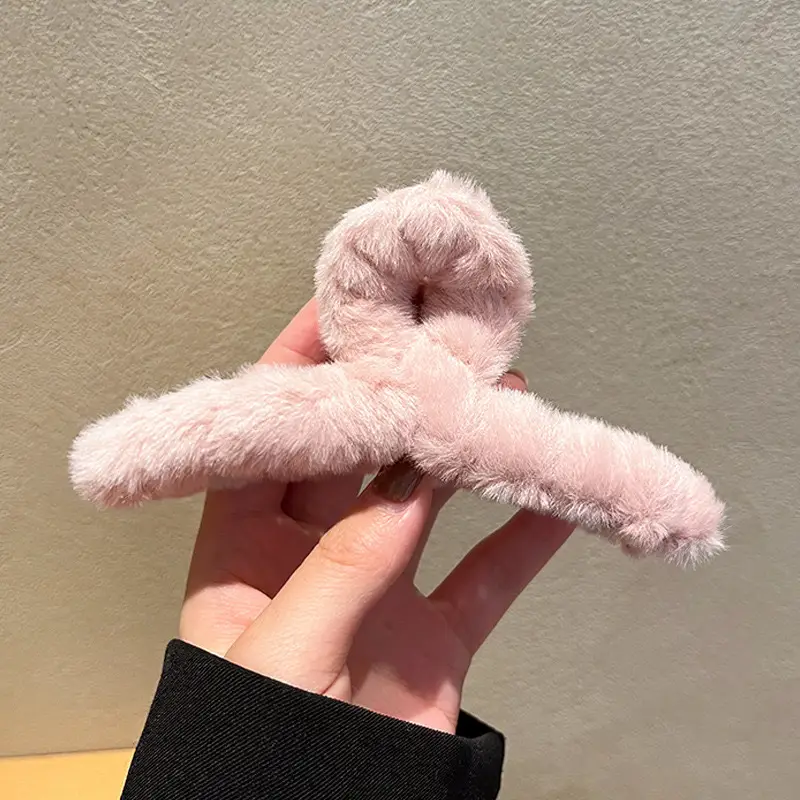 Plush Bear Hair Clip for Women Large Winter Hair Clip - Image 9