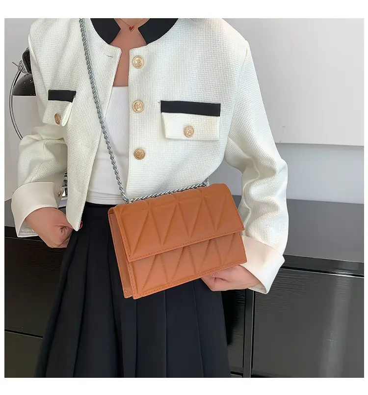 Korean Style Rhombus Chain Embroidered Mini Shoulder Bag — feature 10