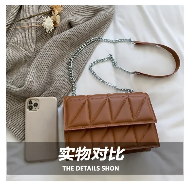 Korean Style Rhombus Chain Embroidered Mini Shoulder Bag — feature 5
