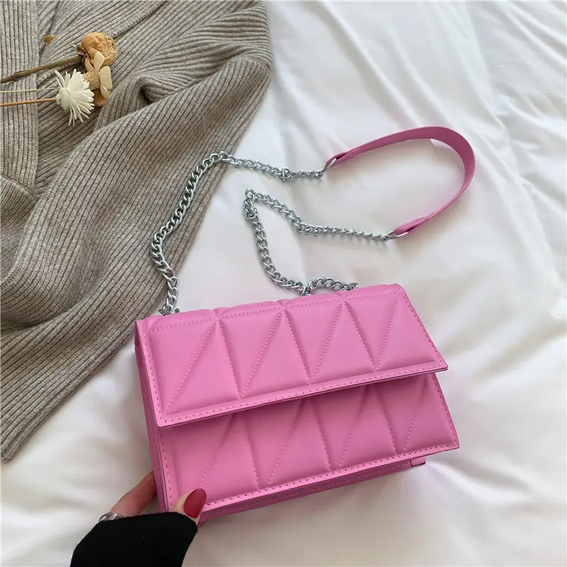 Korean Style Rhombus Chain Embroidered Mini Shoulder Bag - Image 4
