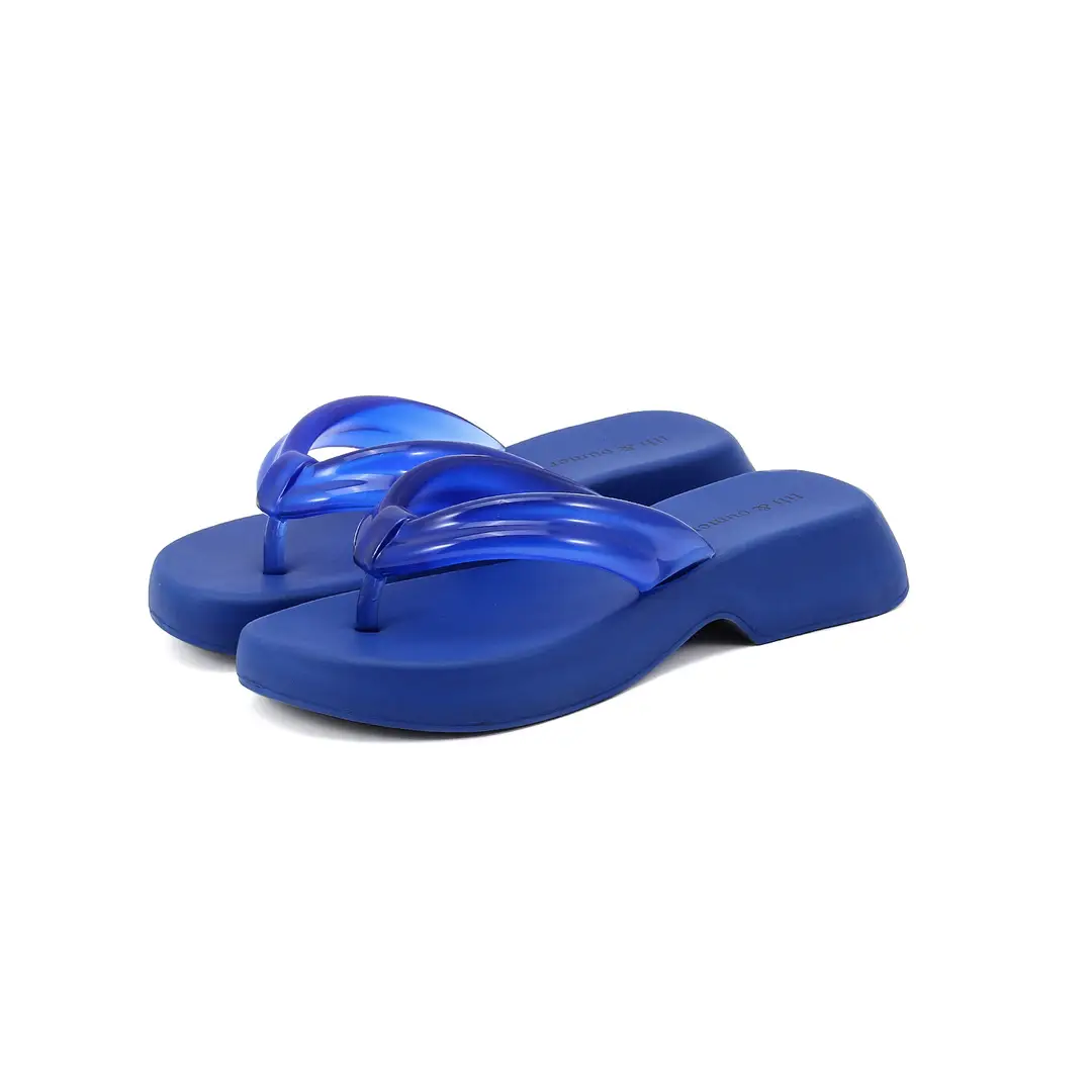 Women's European and American Style Trendy Thick-Soled Soft Eva Flip-Flops for Outdoor Casual Wear, Comfortable Sandals