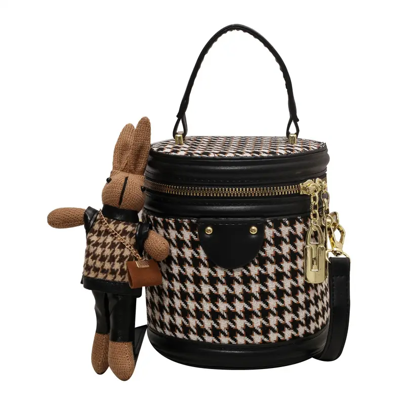 2023 Women's Houndstooth Shoulder Messenger Bag - Image 7