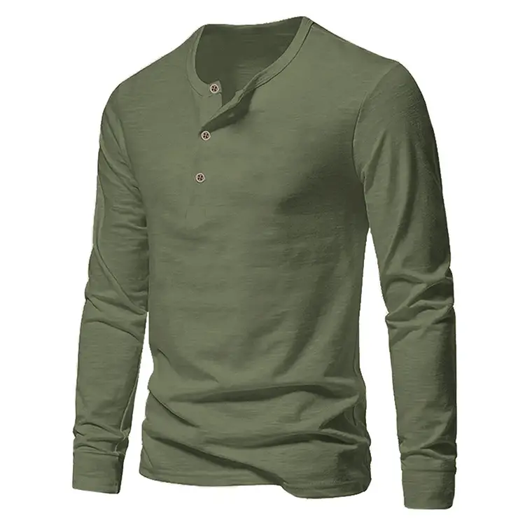 Men's Green Long Sleeve T-Shirt Youth Large — feature 12