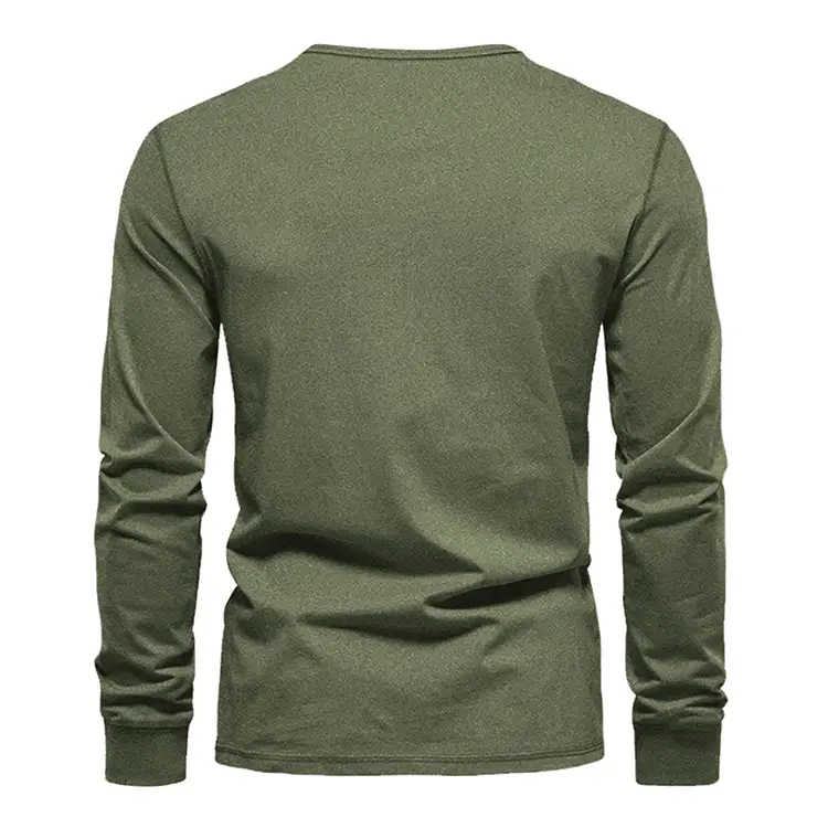 Men's Green Long Sleeve T-Shirt Youth Large — feature 13