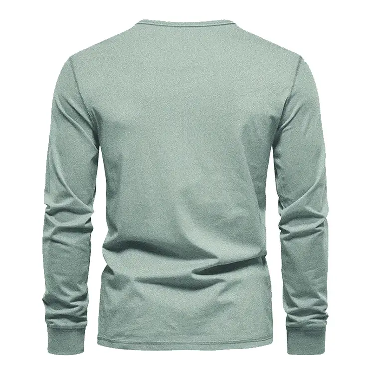 Men's Green Long Sleeve T-Shirt Youth Large — feature 28