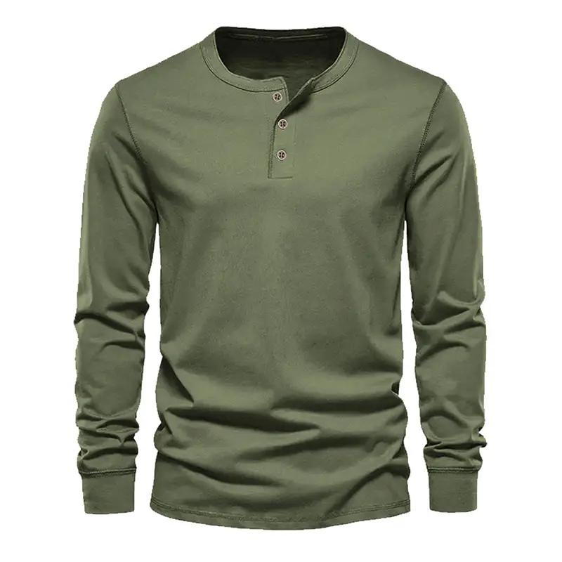 Men's Green Long Sleeve T-Shirt Youth Large