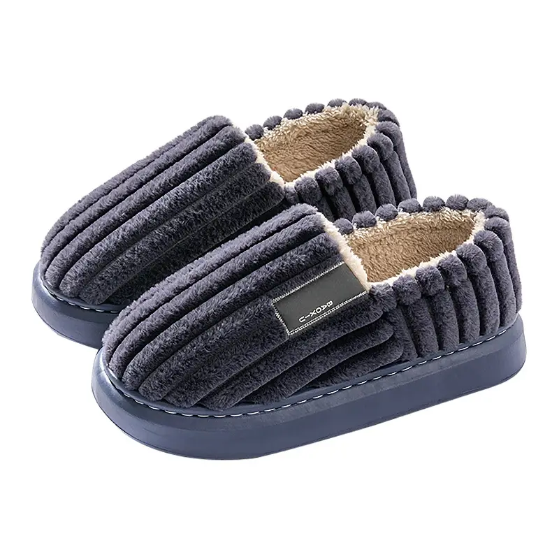 plus size cotton slippers men's winter indoor home bag with thick bottom warm wool plush men's cotton shoes 47 48 winter - Image 10