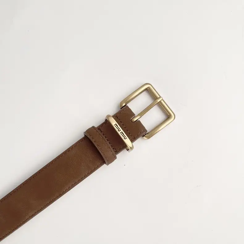 Black Anti-Velvet Women's Belt with Gold Buckle — feature 3