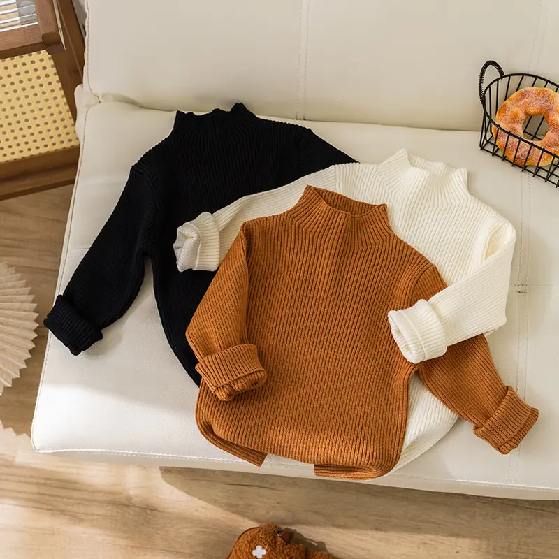Girls Korean Style Round Neck Sweater White - Image 5