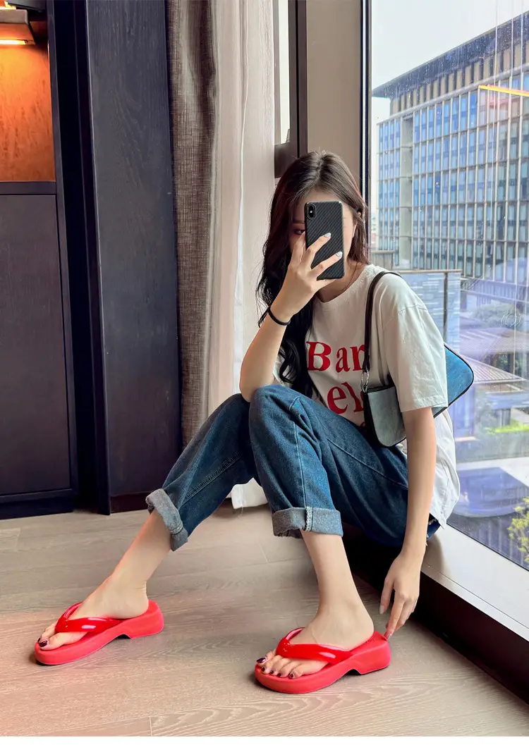 Flat-Soled Outdoor Thick-Soled Slippers, Soft-Soled Black Eva Cross-Border Outdoor Ready-Stock Flip-Flops, Lightweight and Comfortable — feature 26