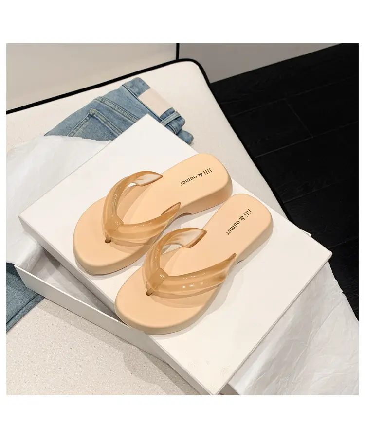 Flat-Soled Outdoor Thick-Soled Slippers, Soft-Soled Black Eva Cross-Border Outdoor Ready-Stock Flip-Flops, Lightweight and Comfortable — feature 42