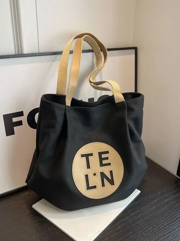 2023 Luxury Black Crossbody Tote Bag with TEWL Logo - Image 2