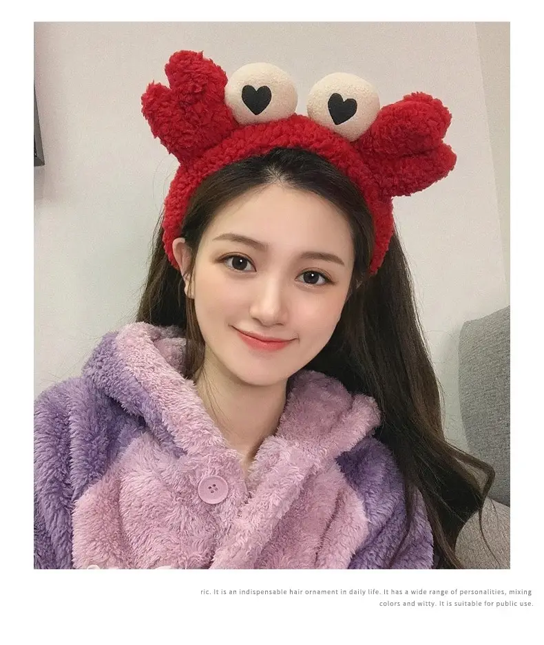 Red Crayon Hair Band for Women Face Wide Brim Hair Clip — feature 13