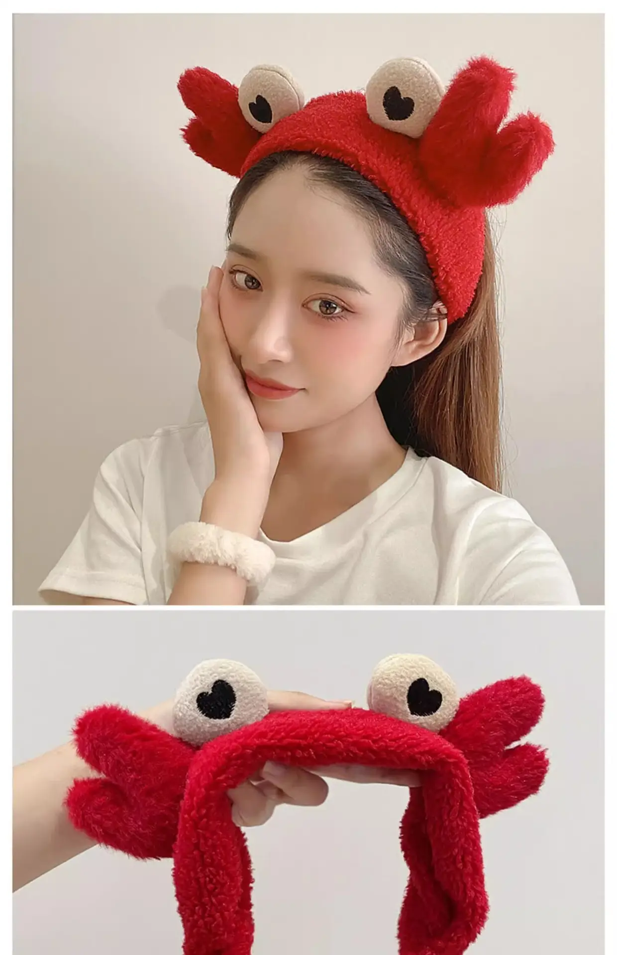 Red Crayon Hair Band for Women Face Wide Brim Hair Clip — feature 6
