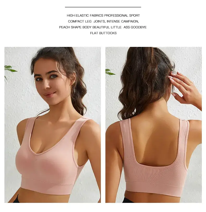 Women's sports bra plus size wireless sexy push-up beauty back yoga vest European and American fitness running yoga underwear — feature 20