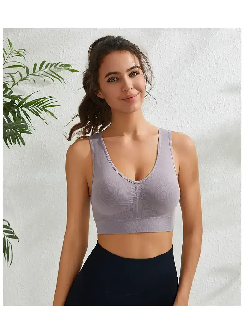 Women's sports bra plus size wireless sexy push-up beauty back yoga vest European and American fitness running yoga underwear — feature 35