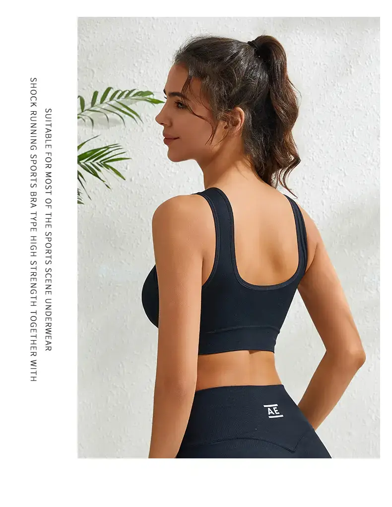 Women's sports bra plus size wireless sexy push-up beauty back yoga vest European and American fitness running yoga underwear — feature 38